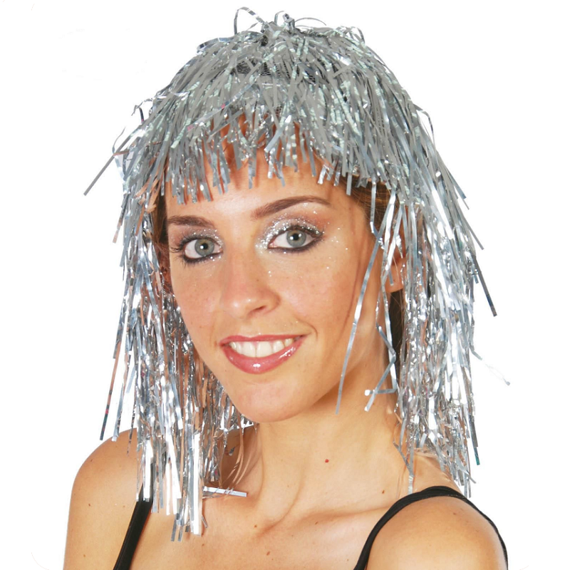 Peluca Plata Brillante