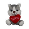 Peluche Perro Sentado Love Corazón Husky