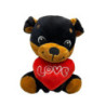 Peluche Perro Sentado Love Corazón Rottweiler