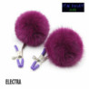 Pinzas Pezones Pompones Morados De Troula