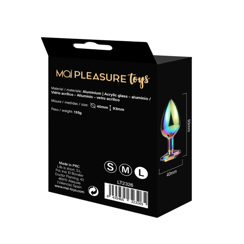 Plug Anal Metal Attraction Strass Multicolor Talla L