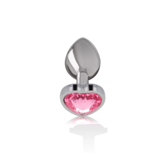 Plug Anal Metal Corazón Rosa Talla S