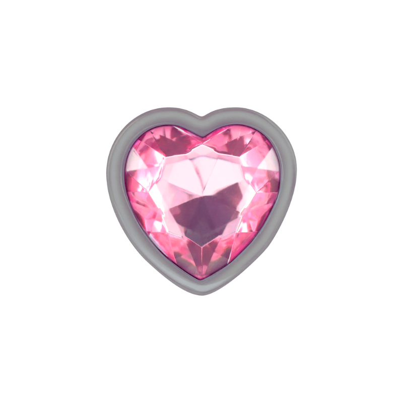 Plug Anal Metal Corazón Rosa Talla S