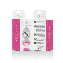 Plug Anal Metal Corazón Rosa Talla S