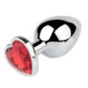 Plug Anal Metal Corazón Strass Rojo Talla L