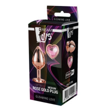 Plug Anal Metal Gleaming Love Rose Gold Dream Toys M