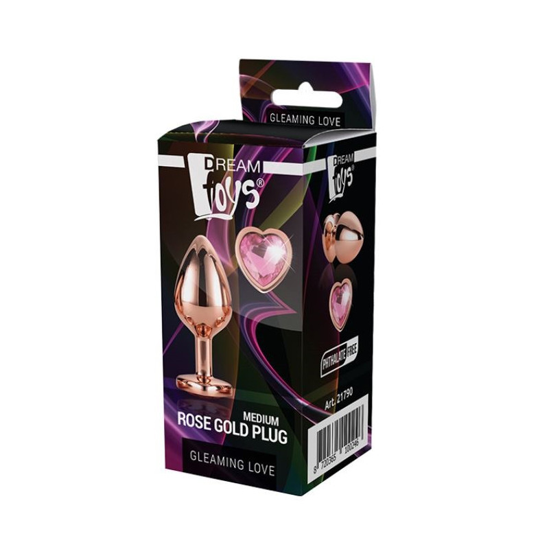 Plug Anal Metal Gleaming Love Rose Gold Dream Toys M