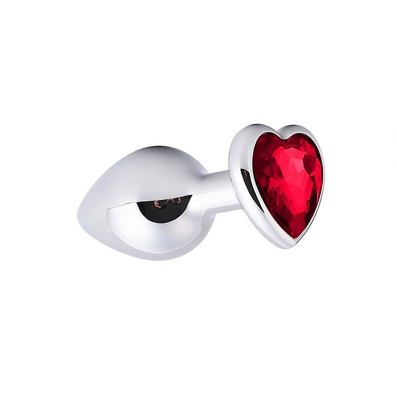 Plug Anal Metal Strass Corazón Rojo S Boss
