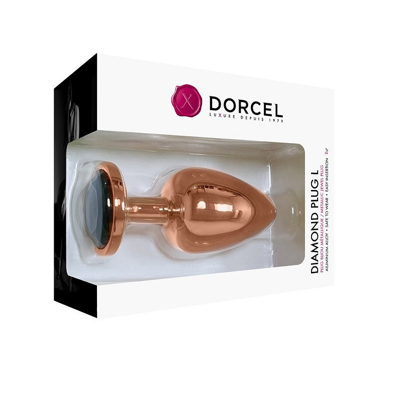 Plug Anal Metal Strass Negro Dorcel