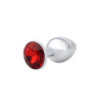 Plug Anal Metal Strass Rojo Talla M