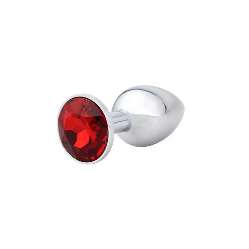 Plug Anal Metal Strass Rojo Talla S