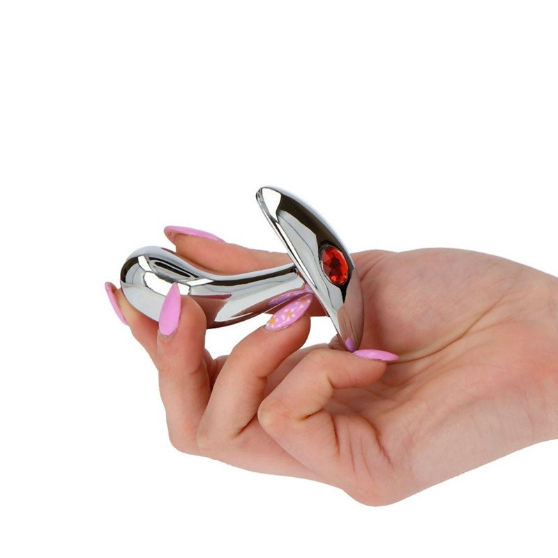 Plug Anal Metal Strass Rojo Tope Ancla