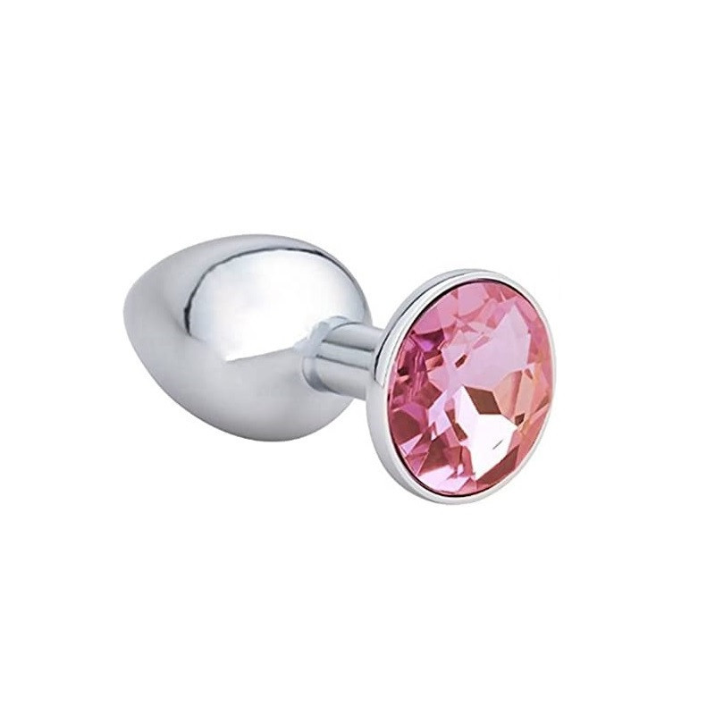 Plug Anal Metal Strass Rosa Talla S