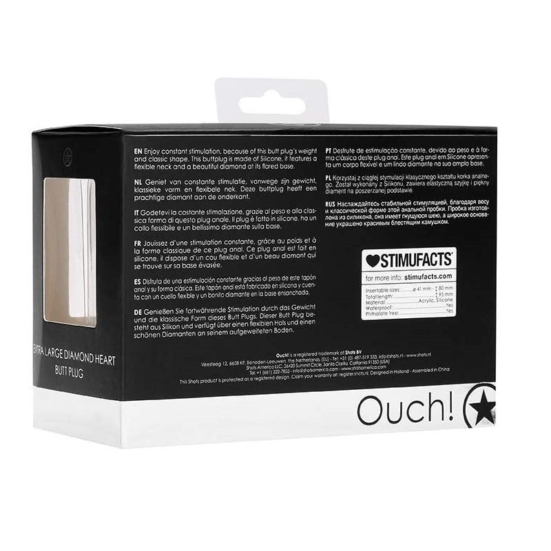 Plug Anal Silicona Extra Large Diamond Heart Ouch