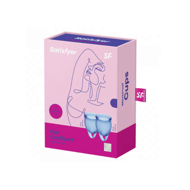 Set 2 Copas Menstruales Satisfyer Feel Confident Azul