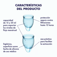 Set 2 Copas Menstruales Satisfyer Feel Confident Turquesa