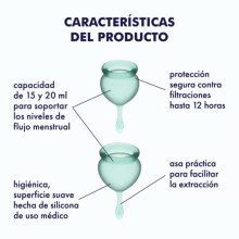 Set 2 Copas Menstruales Satisfyer Feel Good Verde Claro
