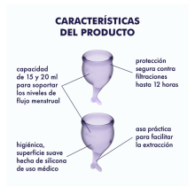 Set 2 Copas Menstruales Satisfyer Feel Secure Lila