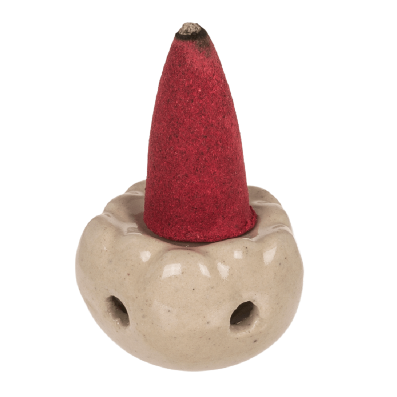 Set 20 Conos Incienso Reflujo + Soporte Ceramica Lavanda