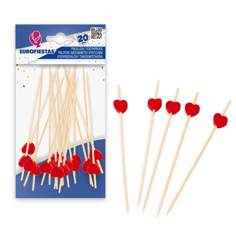 Set 20 Palillos Corazón