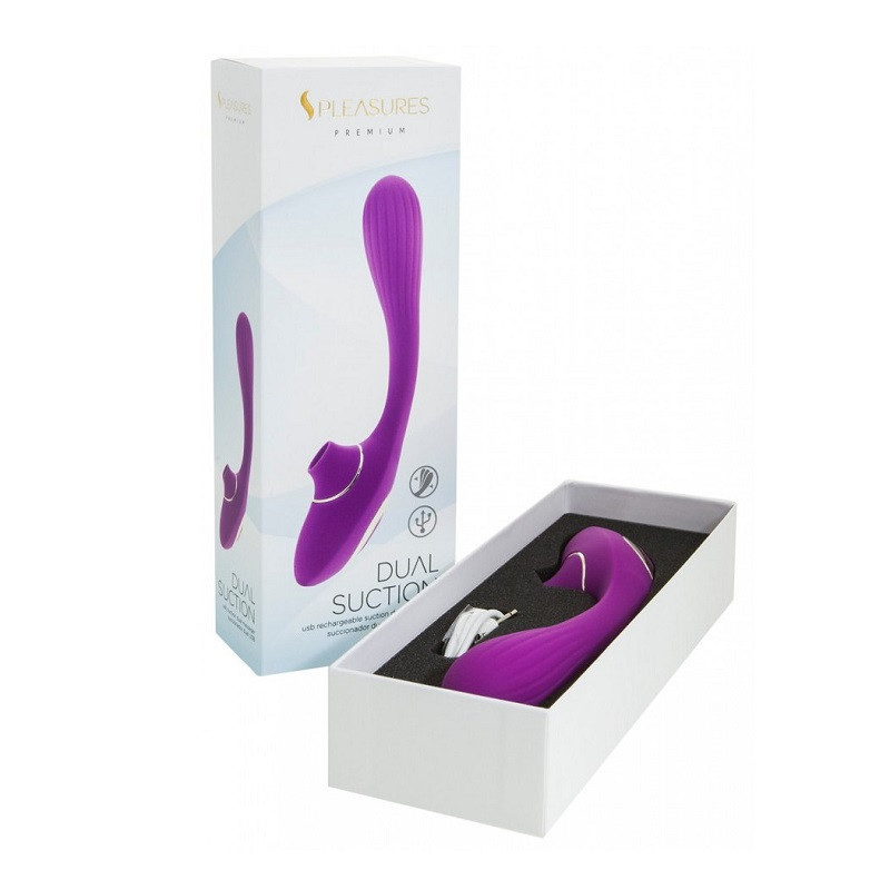 Succionador Con Vibración S Pleasures Dual Suction Morado