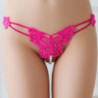 Tanga abierto 2201 Mariposa De Encaje Y Perlas Rosa