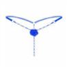 Tanga Flor Con Perlas 2143 Azul