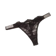 Tanga Love Secret Strass Encaje Negro