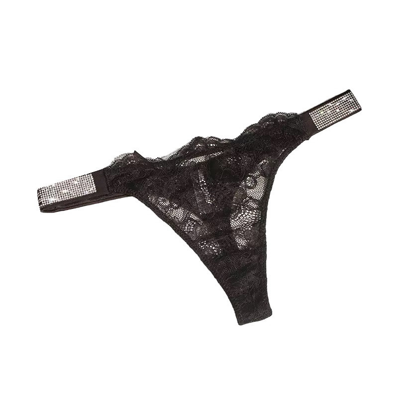 Tanga Love Secret Strass Encaje Negro