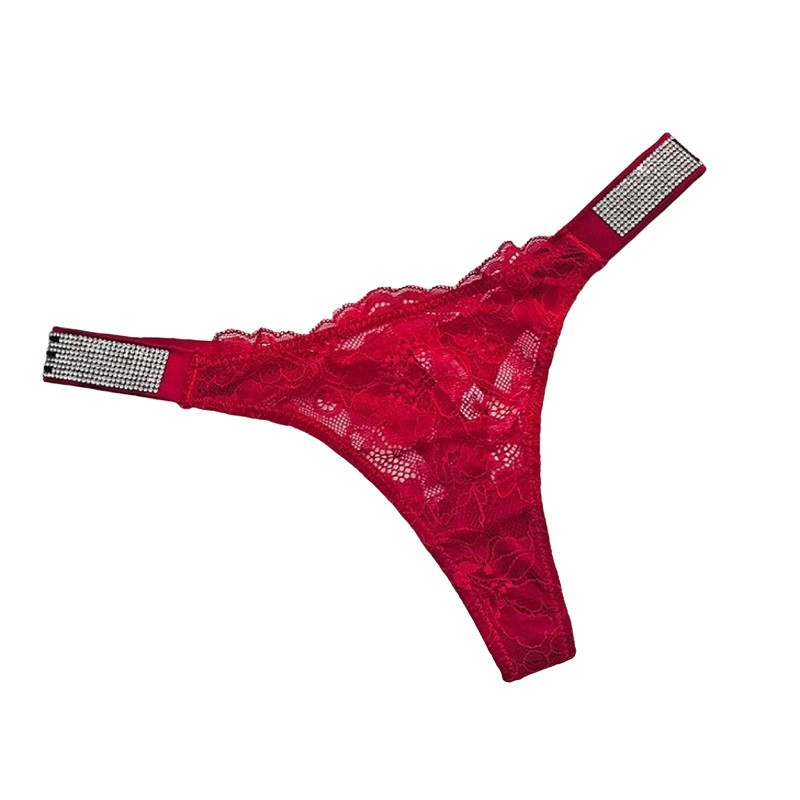 Tanga Love Secret Strass Encaje Rojo