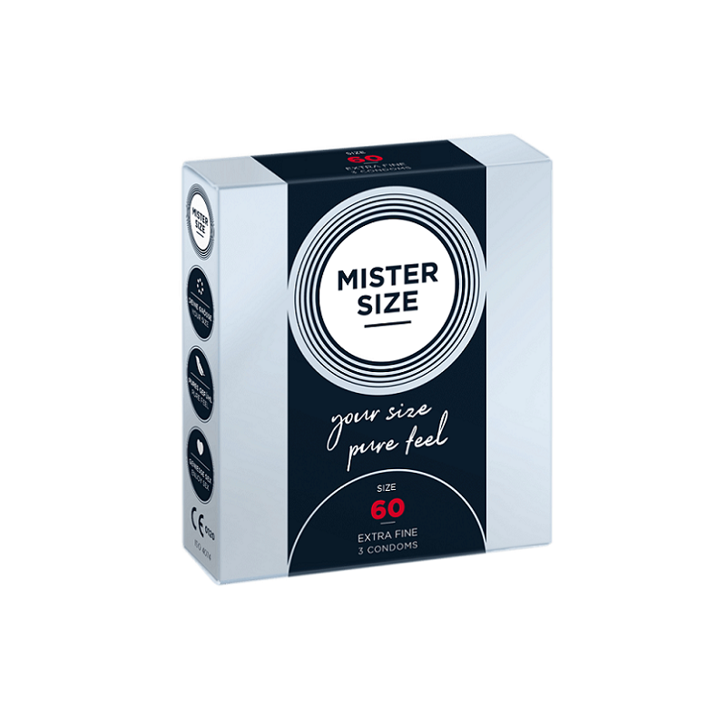 3 Preservativos Mister Size Talla 60 Extrafinos 3 Preservativos Mister Size Talla 60 Extrafinos