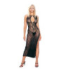 Vestido De Leg Avenue Negro Con Tanga  8536