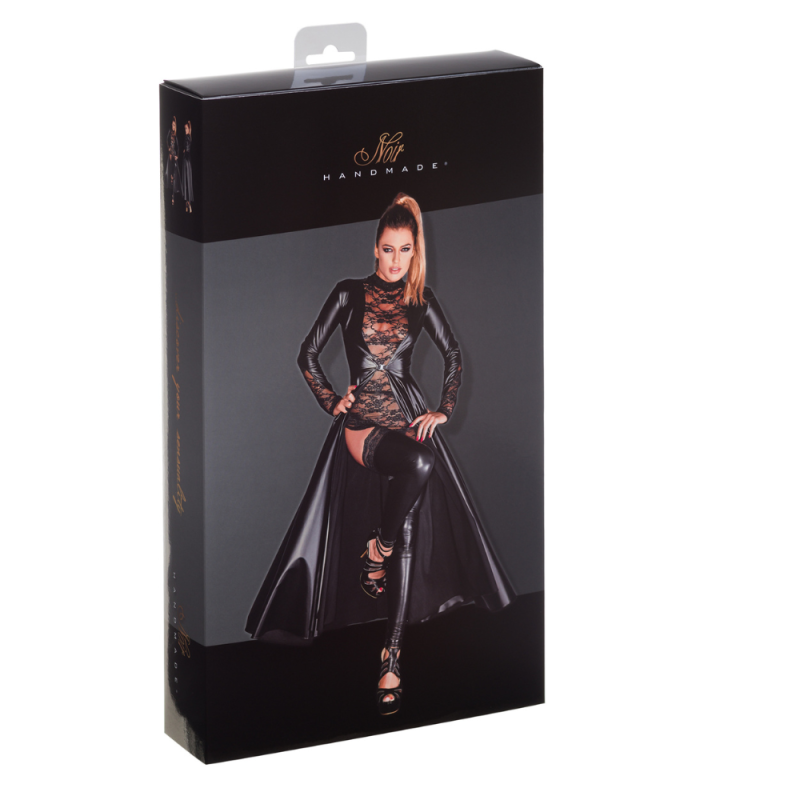 Abrigo Gala Wetlook Noir Handmade F128C