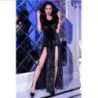 Vestido Largo Chilirose CR-4302 Negro Con Capucha Y Braguita