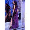 Vestido Largo Chilirose CR-4302 Violeta Con Capucha Y Braguita