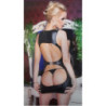 Vestido y Tanga Negro Efecto Mojado Chilirose CR-3578