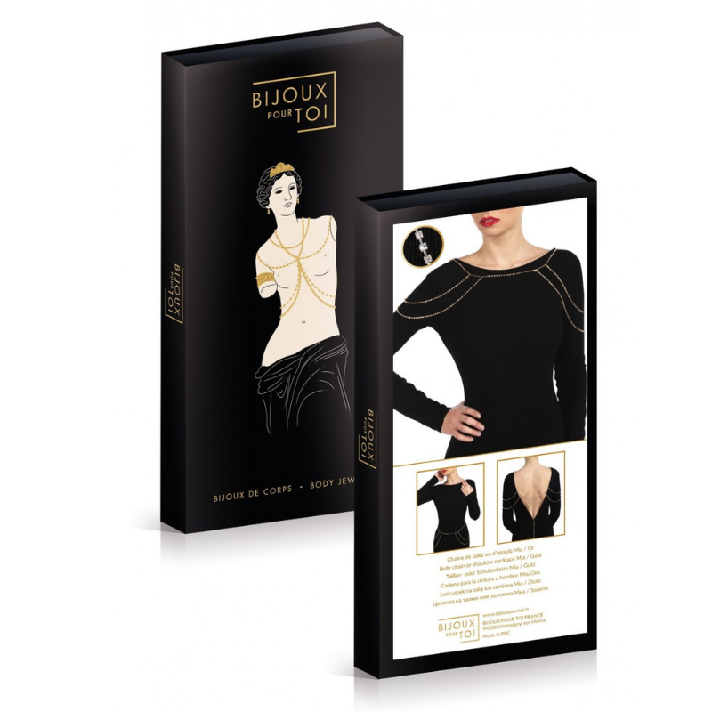 Accesorio Bijoux Cadenas Doradas con Strass Plateado Hombros Mia