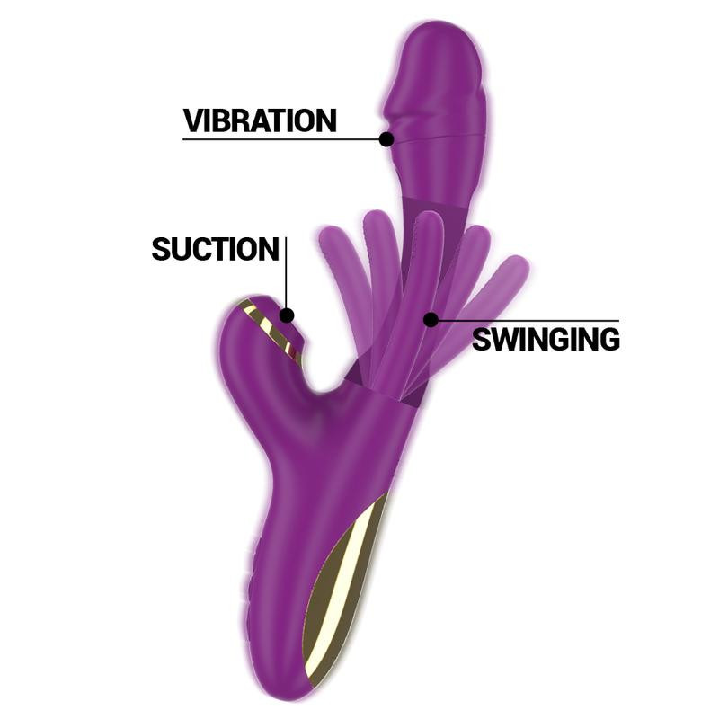 Vibrador con Lengua Oscilante y Succionador Recargable Ateneo Intense