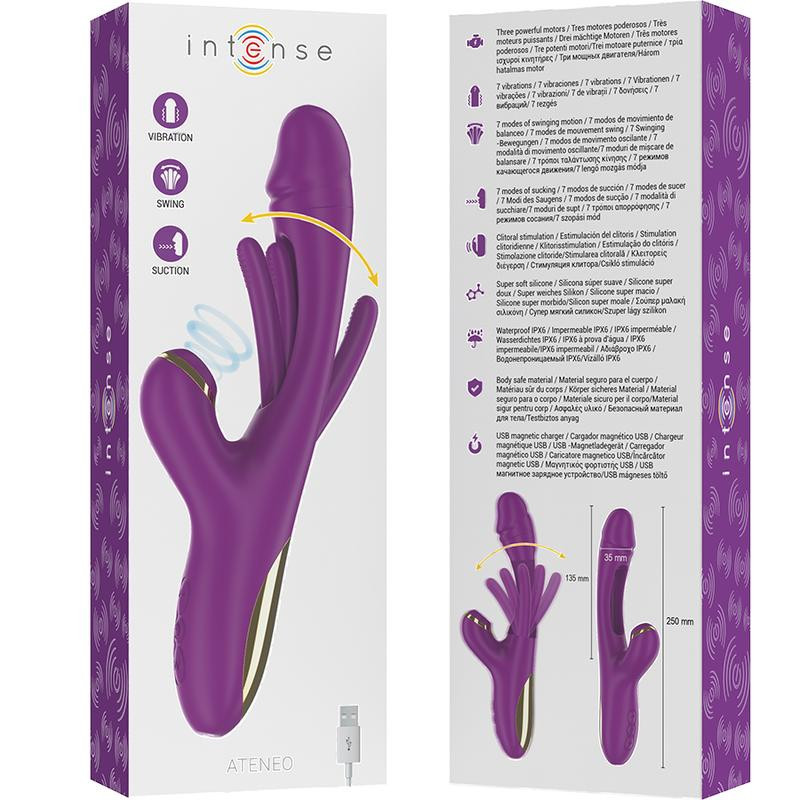 Vibrador con Lengua Oscilante y Succionador Recargable Ateneo Intense