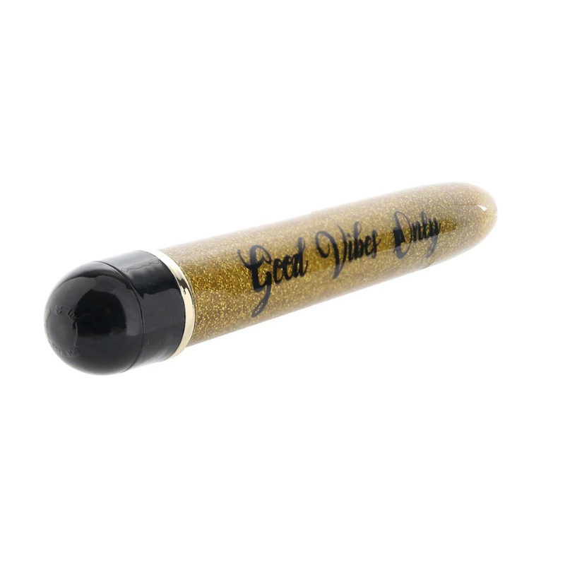 Vibrador de Pilas Liso con Brillos Good Vibes Only
