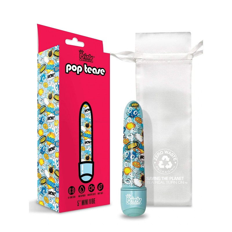 Vibrador De Pilas Pop Tease Azul 5 Prints Charming