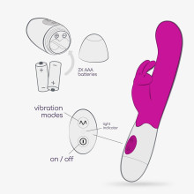 Vibrador Doble Estimulación De Pilas Crushious Rabbit Jigglie + Lubricante