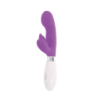 Vibrador Doble Estimulación De Pilas Glossy Rabbit Elvis Lila