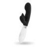 Vibrador Doble Estimulación De Pilas Glossy Rabbit Elvis Negro