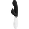 Vibrador Doble Estimulación De Pilas Glossy Rabbit Elvis Negro