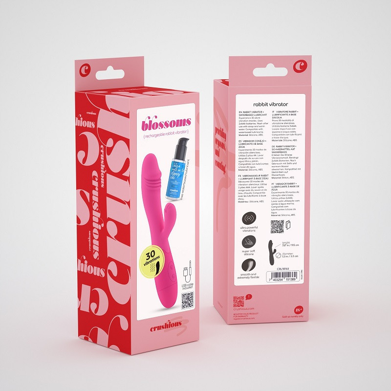 Vibrador Doble Estimulación Recargable Crushious Blossoms + Lubricante