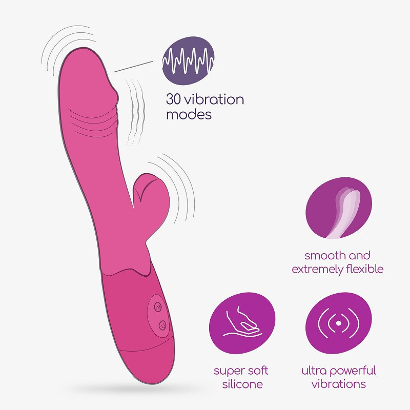 Vibrador Doble Estimulación Recargable Crushious Blossoms + Lubricante