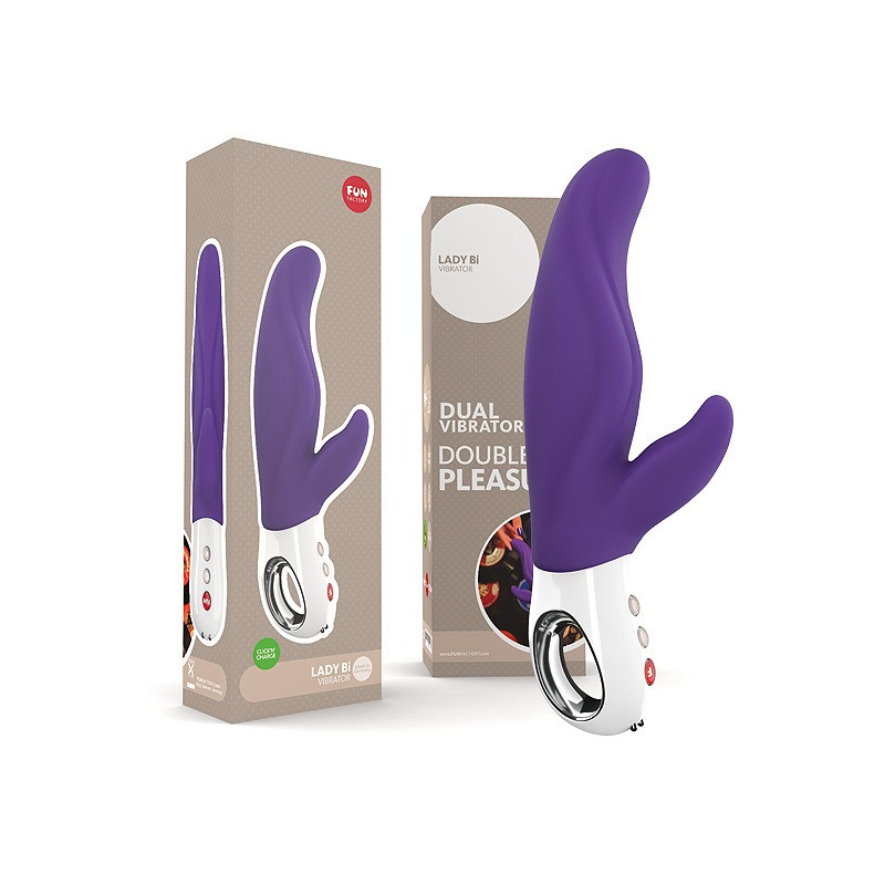 Vibrador Doble Estimulación Recargable Fun Factory Lady Bi CnC Morado