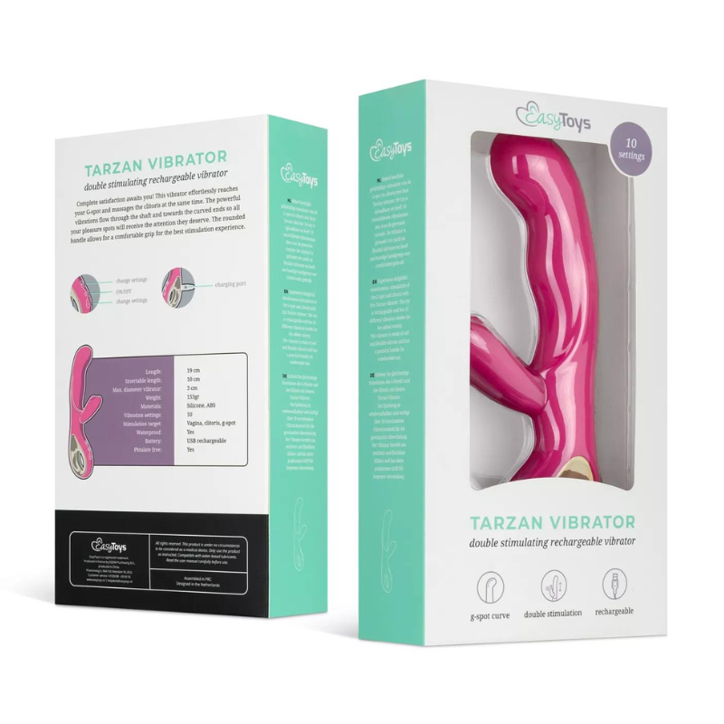 Vibrador Doble Estimulación Recargable Silicona Tarzán Easy Toys