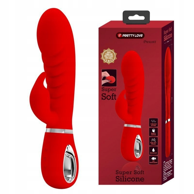 Vibrador Doble Estimulación Recargable Super Soft Silicone Prescott Pretty Love